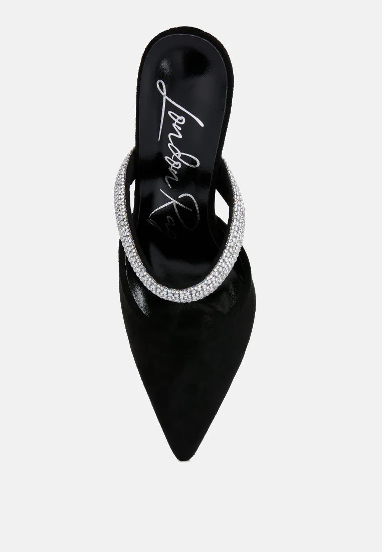 Fauci Diamante Strap Heeled Mules By Ruw