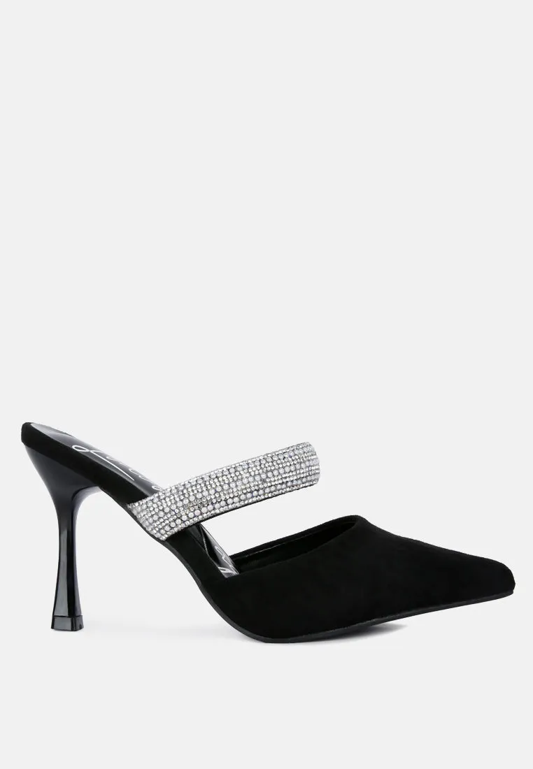 Fauci Diamante Strap Heeled Mules By Ruw