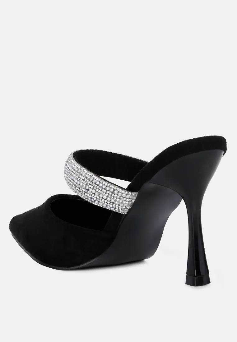 Fauci Diamante Strap Heeled Mules By Ruw
