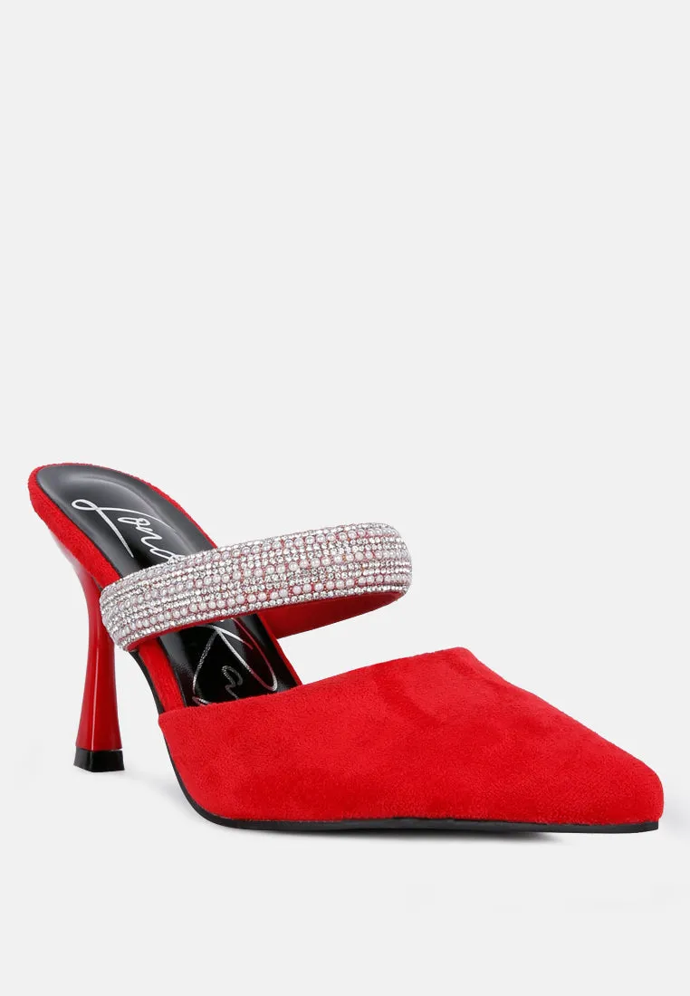 Fauci Diamante Strap Heeled Mules By Ruw