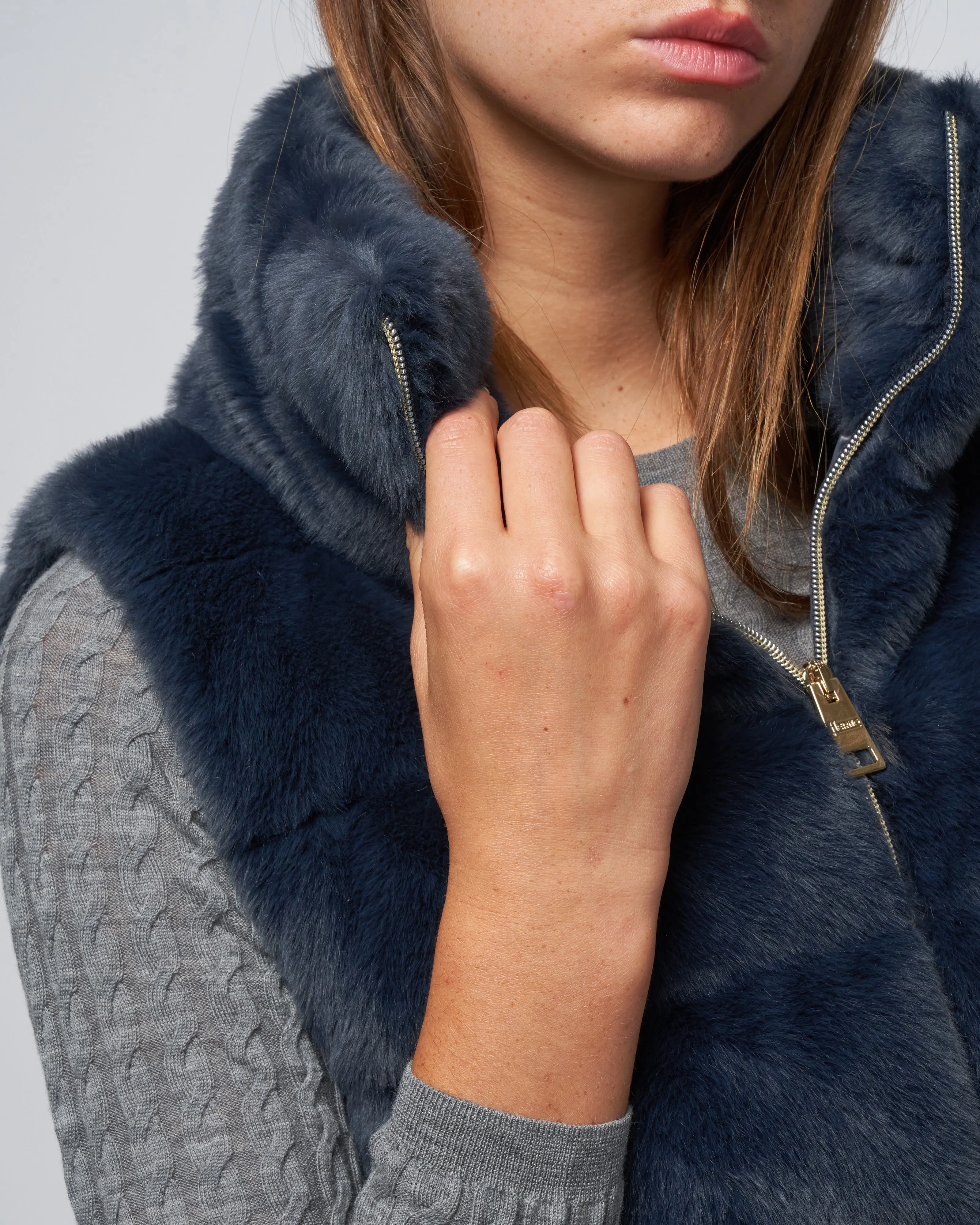 faux fur vest - new blu