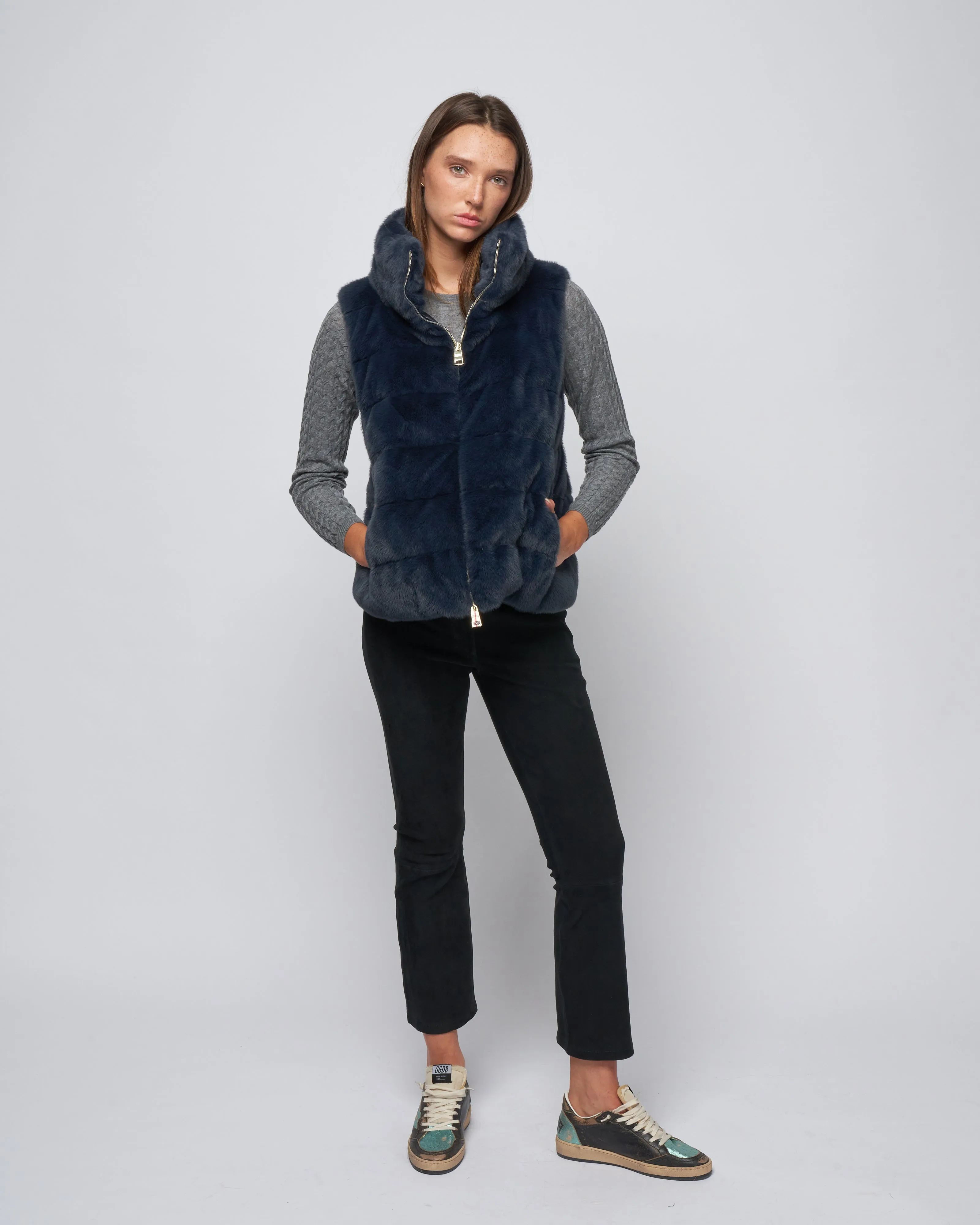 faux fur vest - new blu