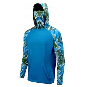 Fishing Shirt Hooded Men Clothing Outdoor Summer Mask Hoodie Sun Uv Protection
