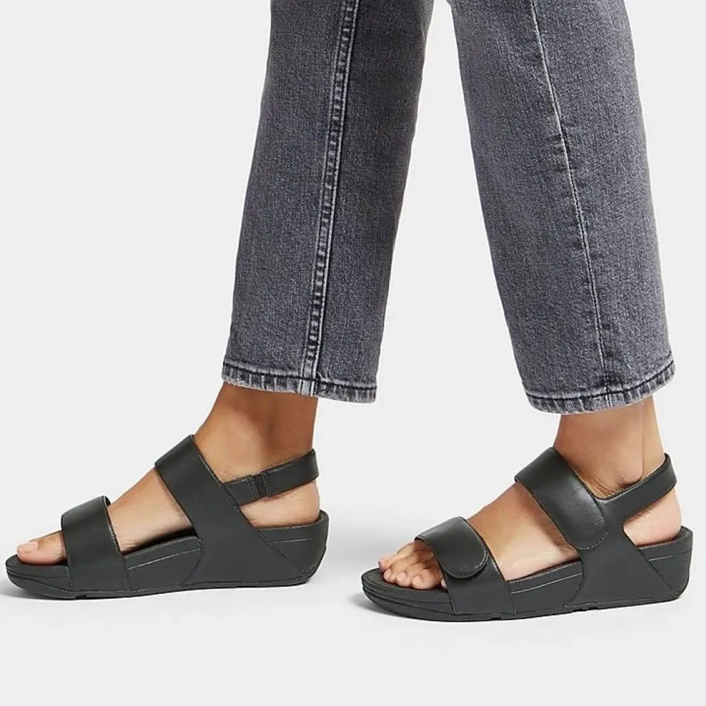 Fitflop Lulu Adjusable Leather Sandals BLACK