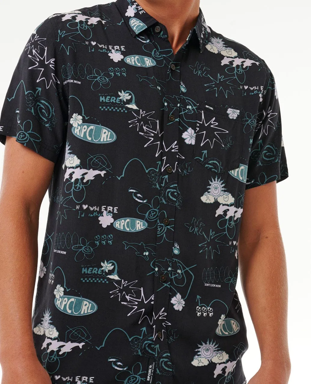 FUN TIMES S/S SHIRT - WASHED BLACK