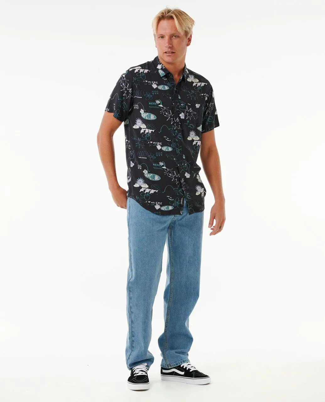 FUN TIMES S/S SHIRT - WASHED BLACK