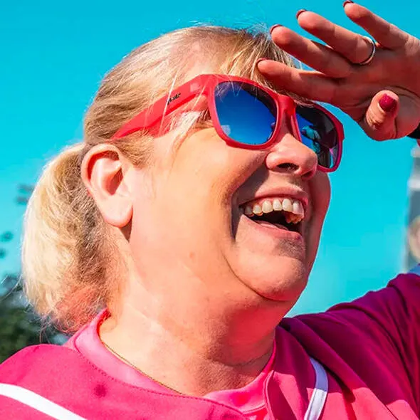 Goodr BFG sunglasses- Do You Even Pistol, Flamingo?