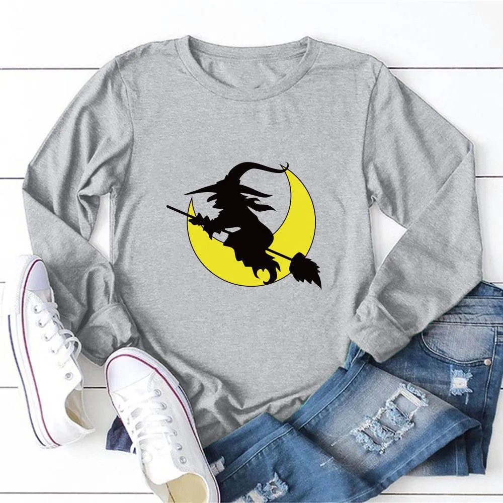 Graphic long Sleeve Shirts The Witch And The Broom