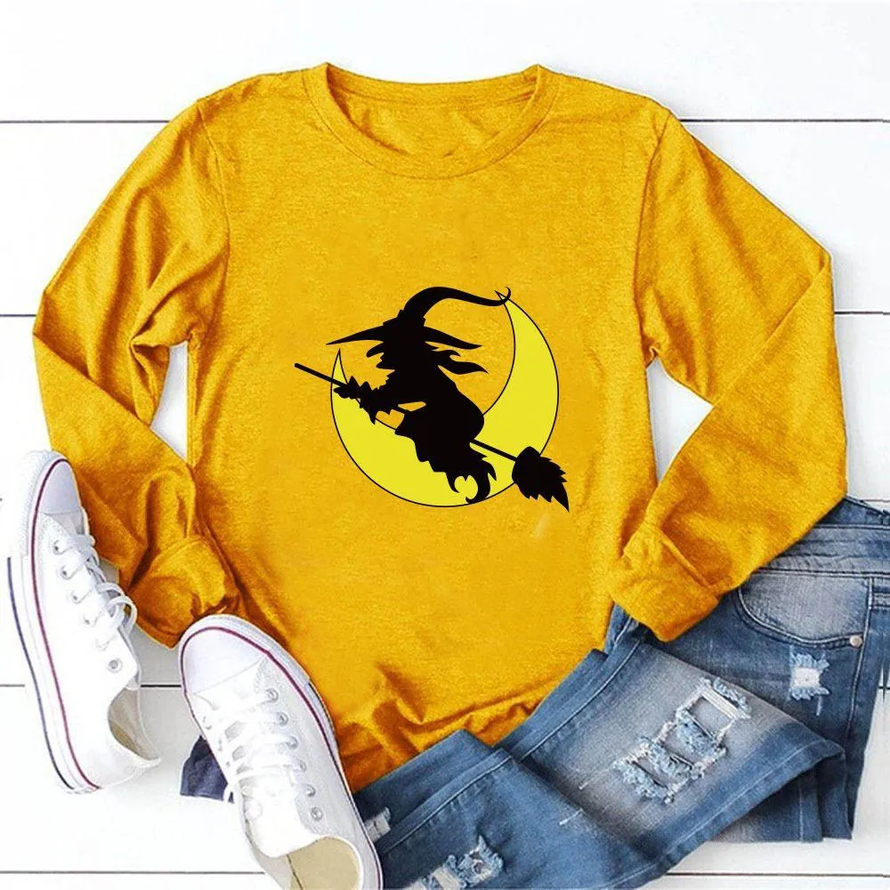 Graphic long Sleeve Shirts The Witch And The Broom