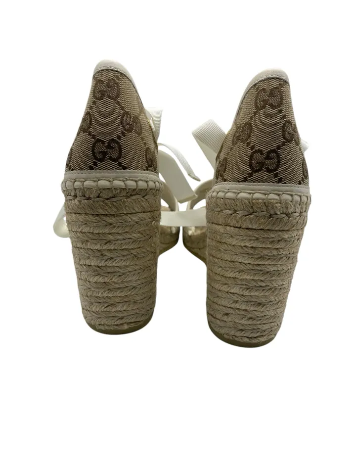 Gucci Tan Size 39 ~ US 9 Espadrille with Patch Women's Shoes