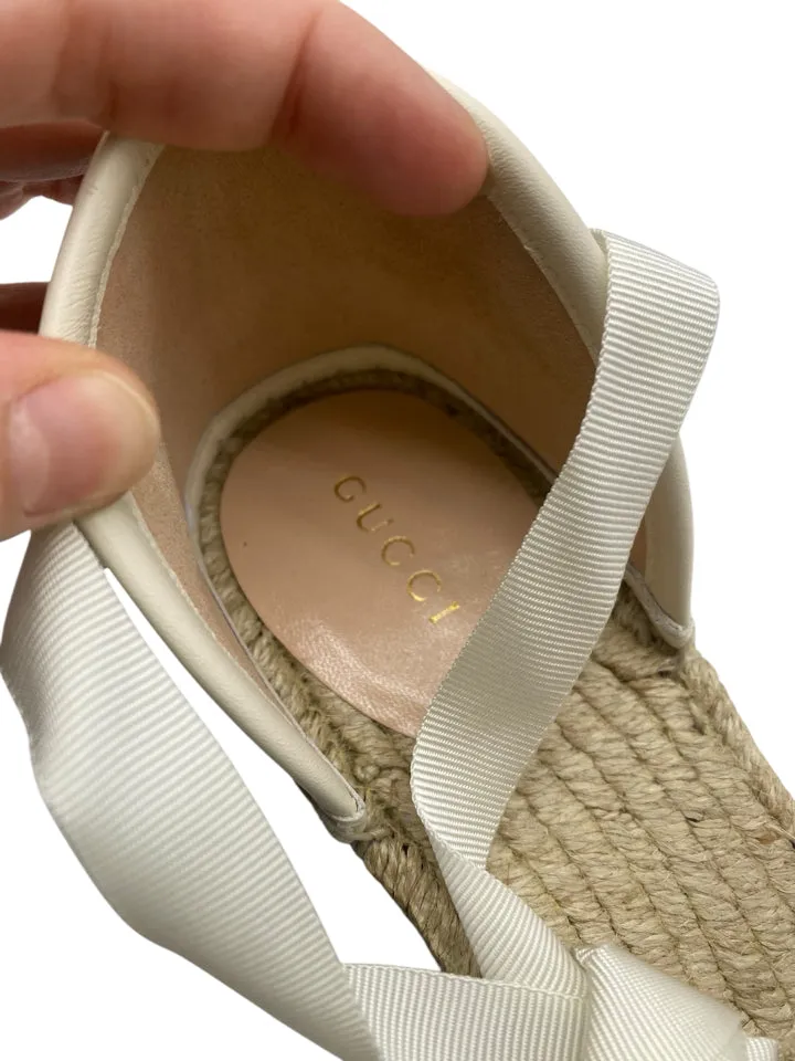 Gucci Tan Size 39 ~ US 9 Espadrille with Patch Women's Shoes