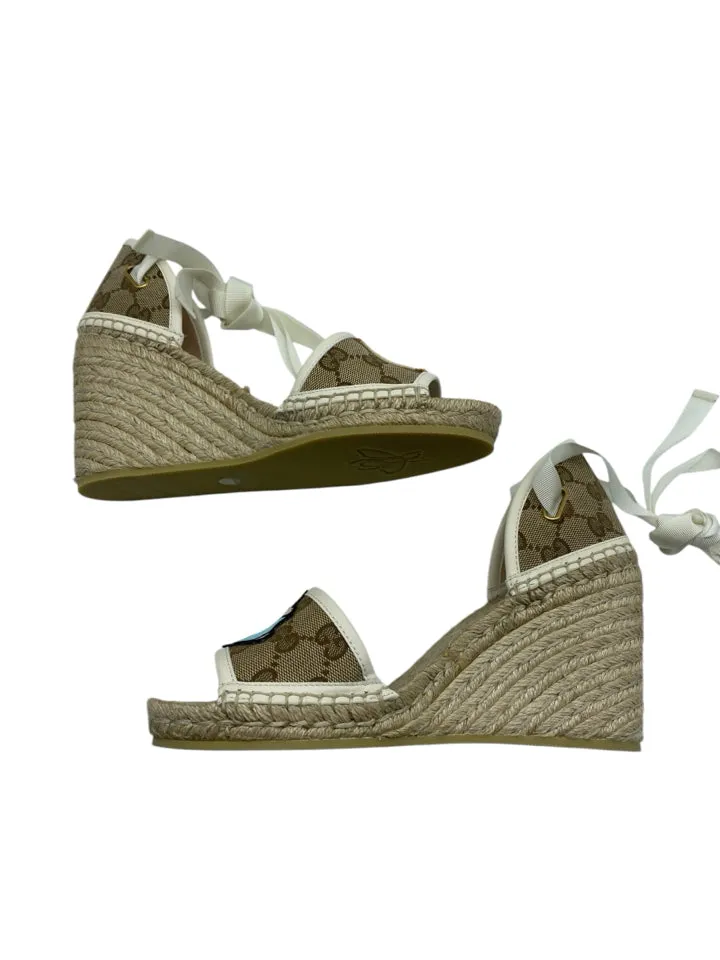 Gucci Tan Size 39 ~ US 9 Espadrille with Patch Women's Shoes
