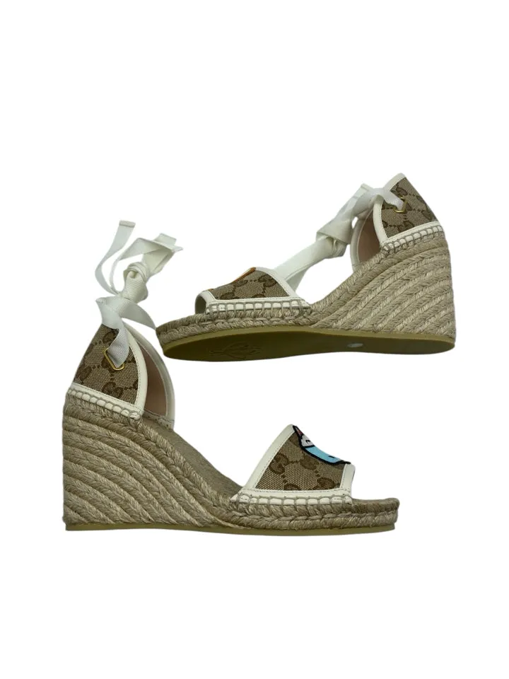 Gucci Tan Size 39 ~ US 9 Espadrille with Patch Women's Shoes