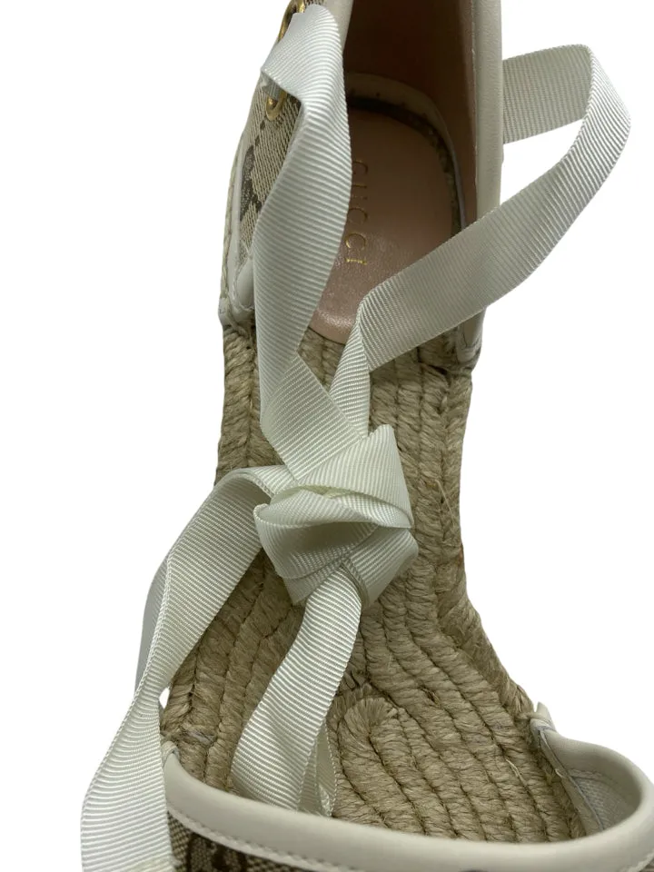 Gucci Tan Size 39 ~ US 9 Espadrille with Patch Women's Shoes