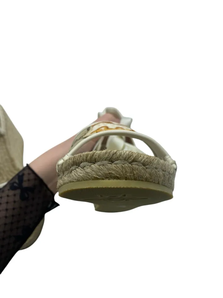Gucci Tan Size 39 ~ US 9 Espadrille with Patch Women's Shoes