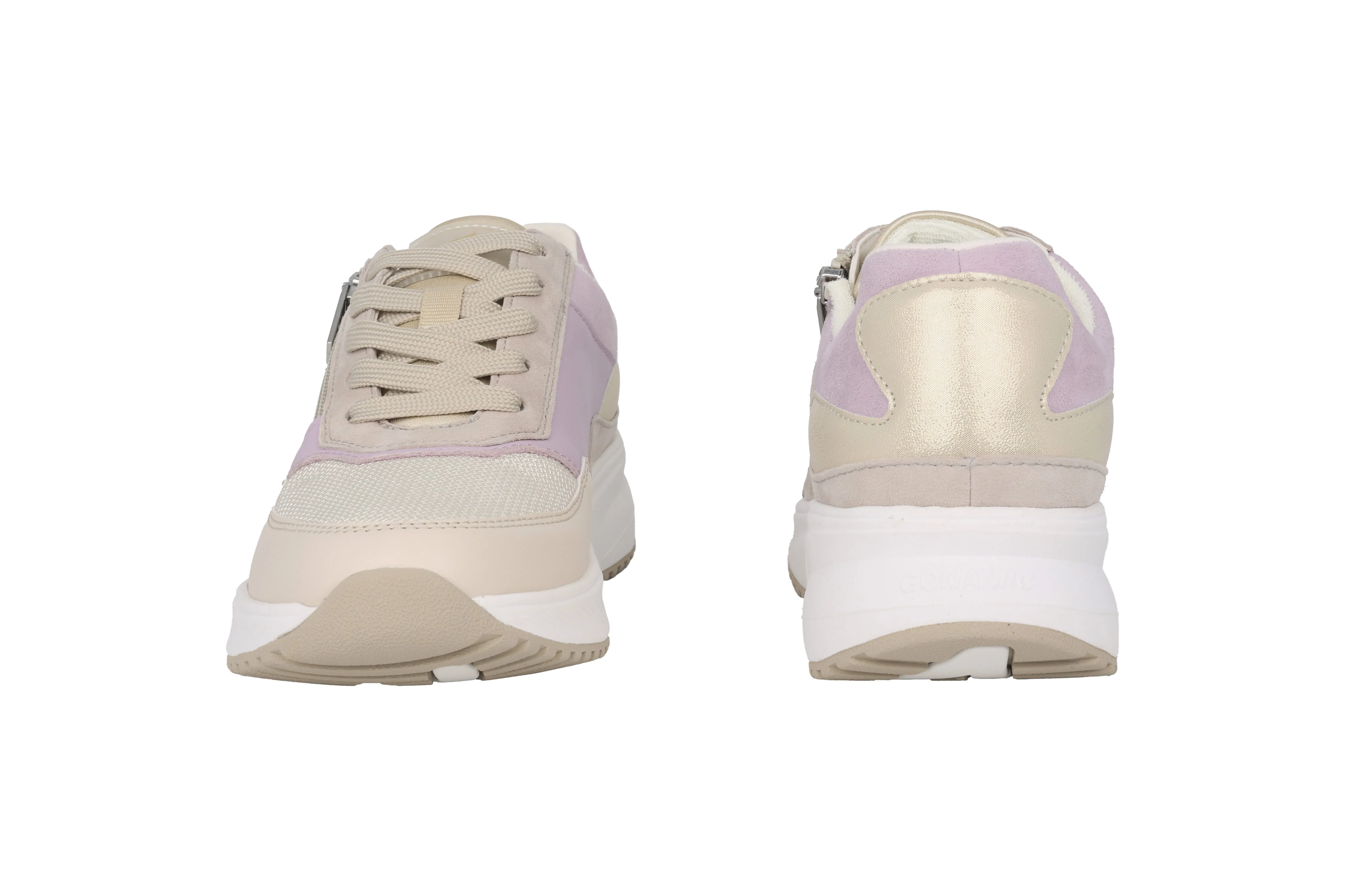 'H-Mara' women's wide fit (H) lace-zip sneaker - beige