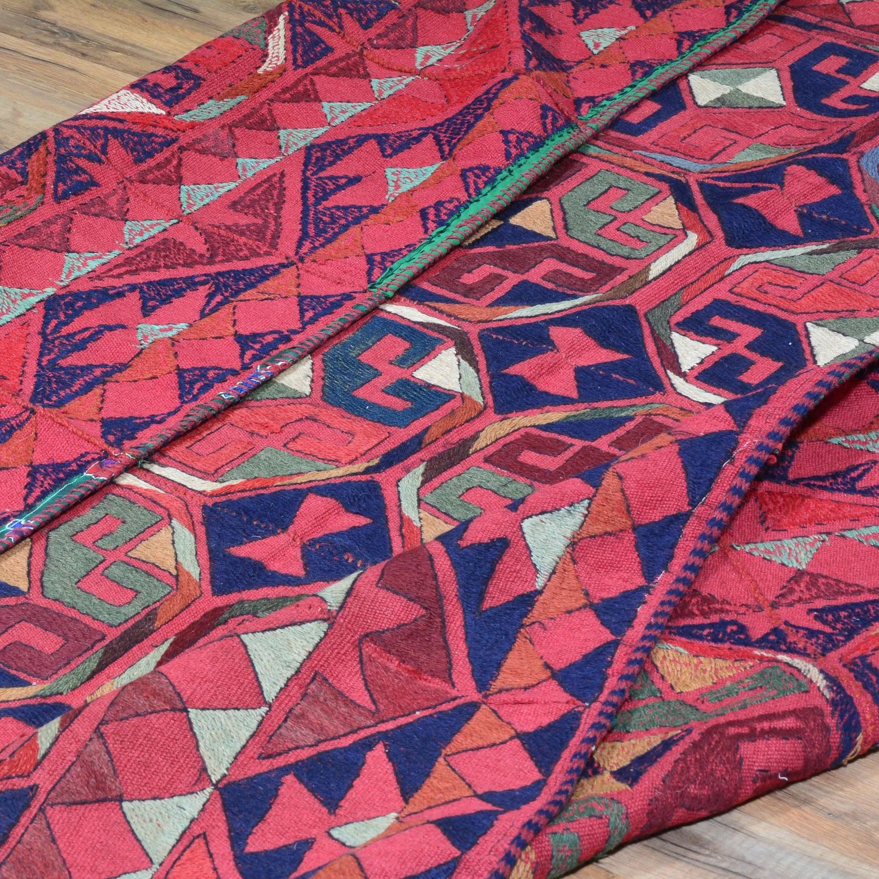 Hand-Woven Afghan Tent Band Suzani  Handmade Textile/Rug (Size 5.9 X 8.2) Cwral-3786