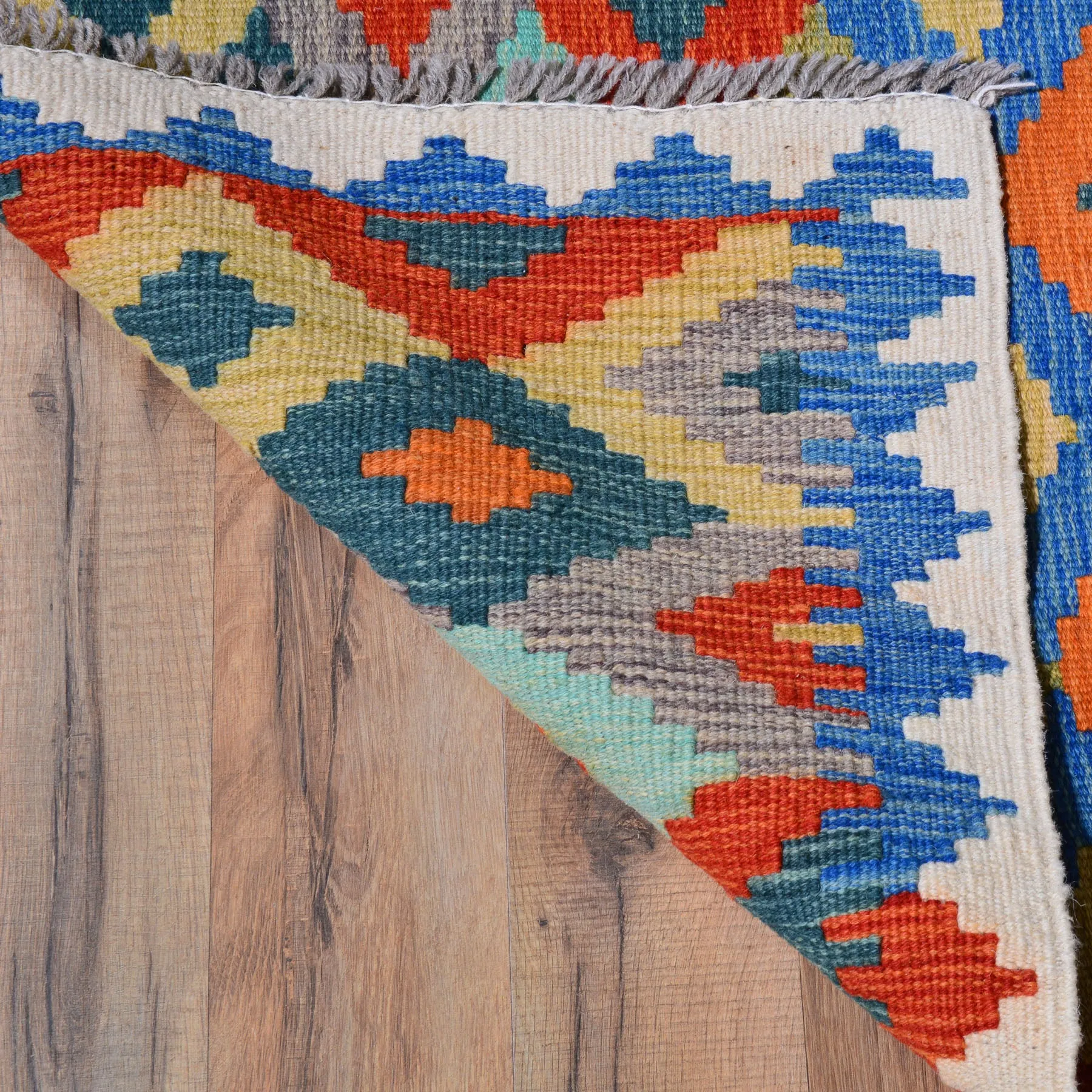 Hand-Woven Afghan Turkish Design Wool Kilim Handmade 100% Wool Rug (Size 2.6 X 9.5) Cwral-8079