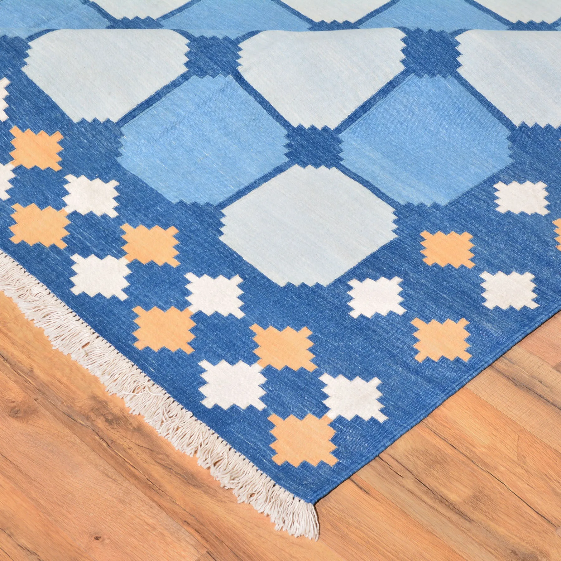 Hand-Woven Cotton Reversible Durrie Handmade Rug (Size 8.0 X 10.0) Brrsf-1656