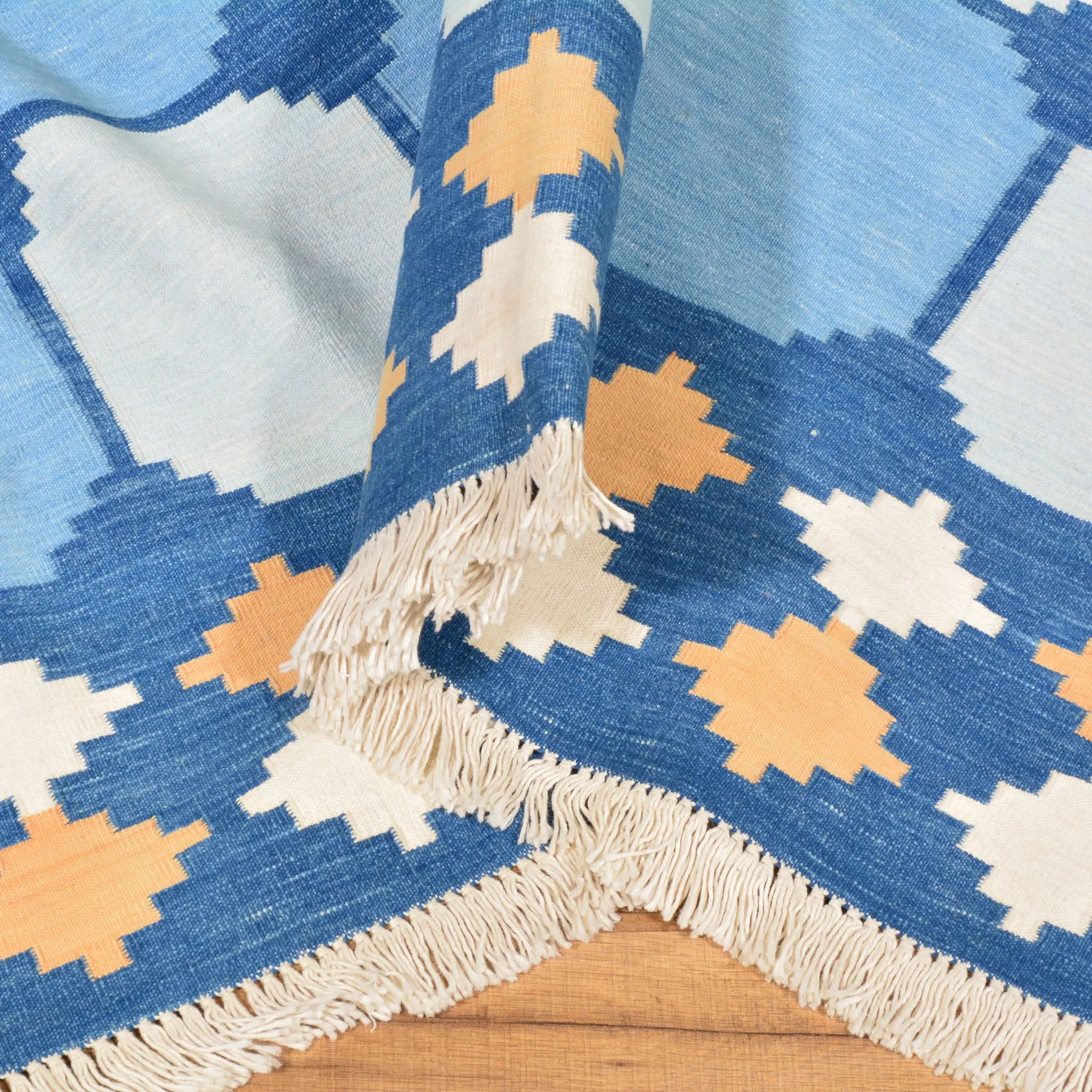 Hand-Woven Cotton Reversible Durrie Handmade Rug (Size 8.0 X 10.0) Brrsf-1656