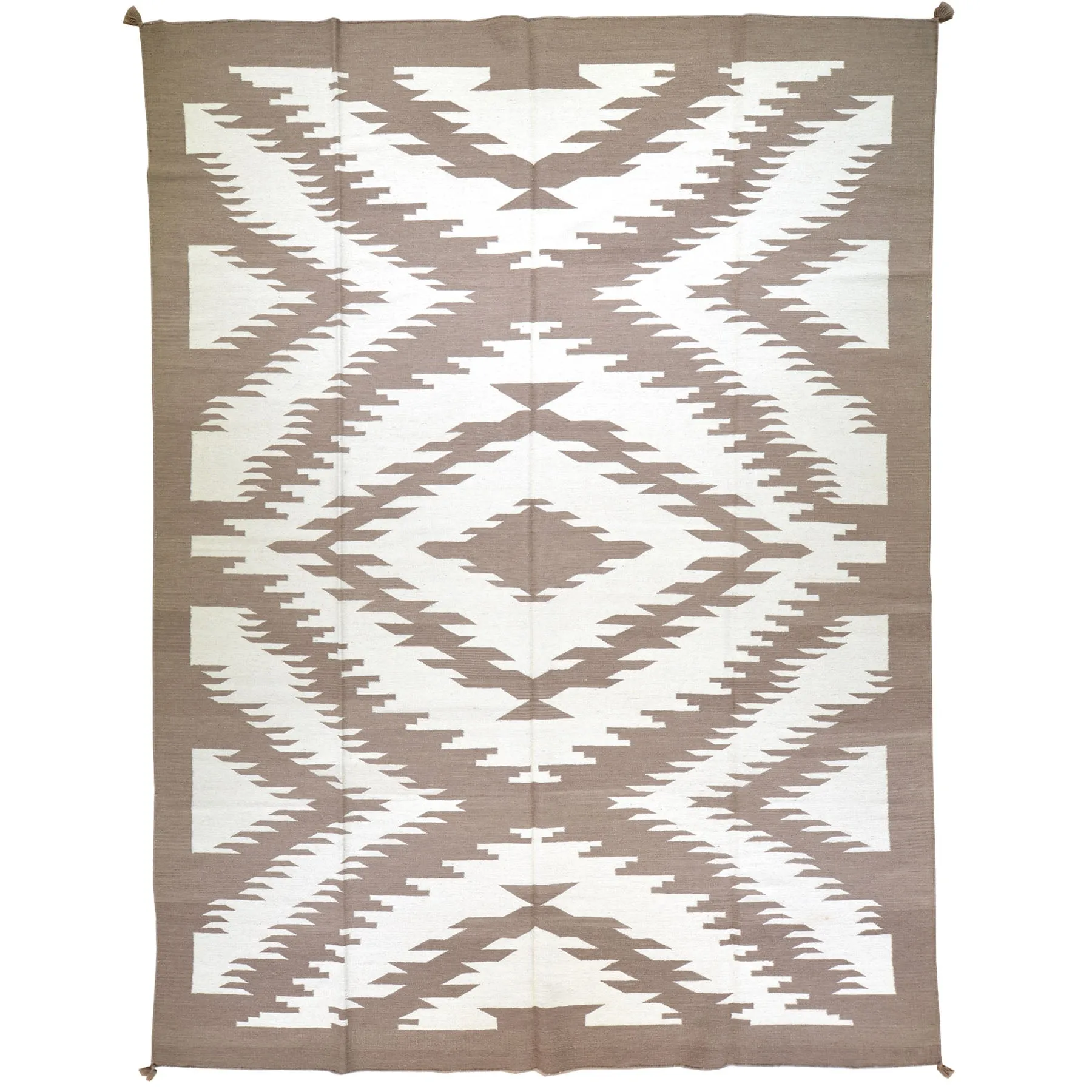 Hand-Woven Reversible Dhurrie Southwestern Design Wool Rug (Size 8.11 X 11.10) Brral-3501