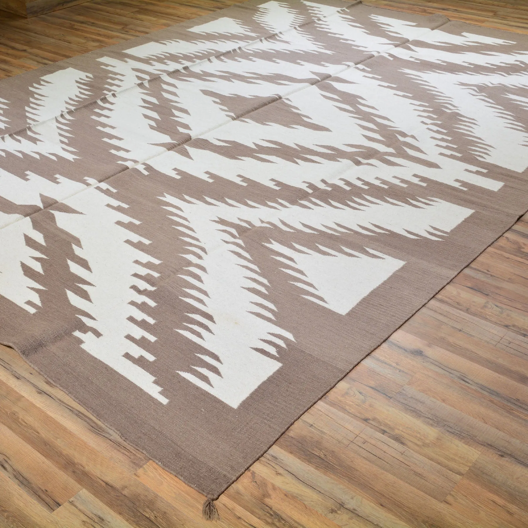 Hand-Woven Reversible Dhurrie Southwestern Design Wool Rug (Size 8.11 X 11.10) Brral-3501