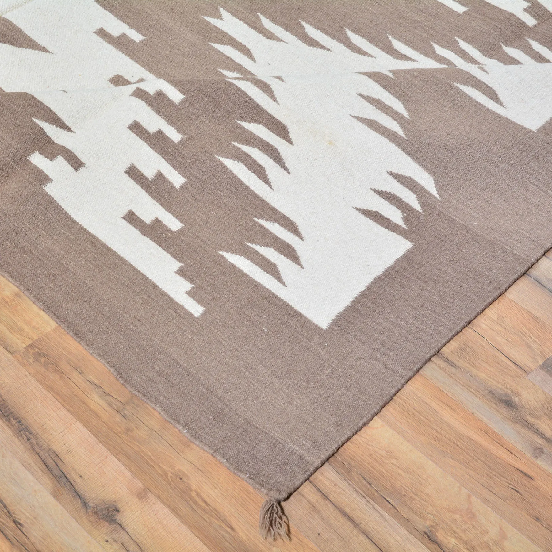 Hand-Woven Reversible Dhurrie Southwestern Design Wool Rug (Size 8.11 X 11.10) Brral-3501