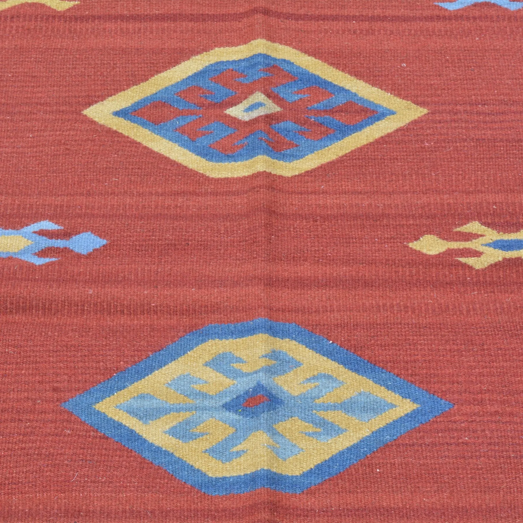 Hand-Woven Reversible Kilim Dhurrie Geometric Design Wool Rug (Size 8.2 X 10.0) Brral-2127