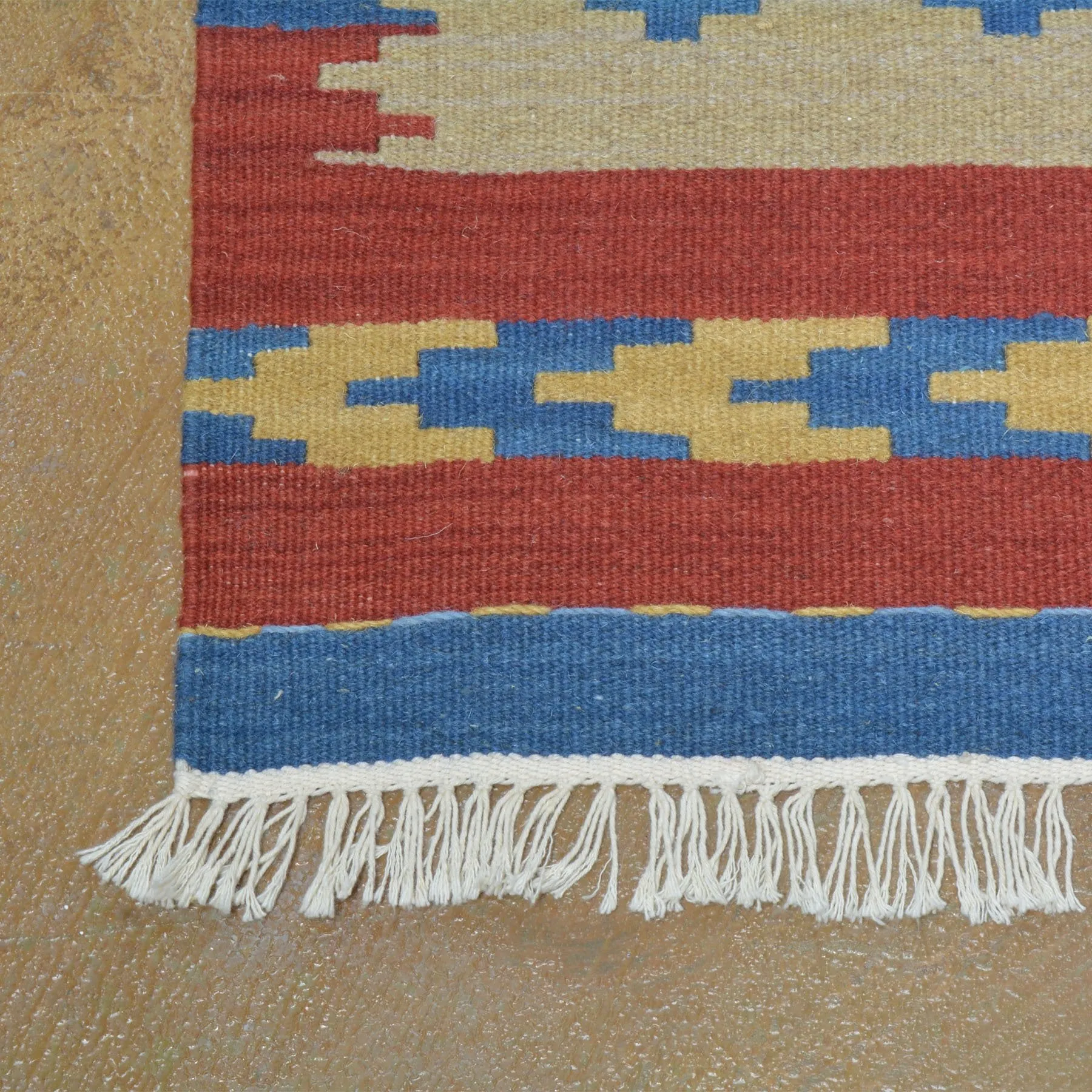 Hand-Woven Reversible Kilim Dhurrie Geometric Design Wool Rug (Size 8.2 X 10.0) Brral-2127