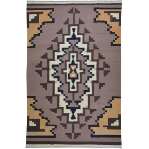 Hand-Woven Tribal Kilim Southwestern Design Wool Rug (Size 6.4 X 9.9) Cwral-8700