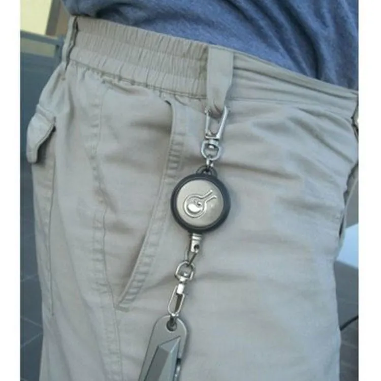 Hazard 4 Rewind Gear Retractor - Steel Cable Keychain-Style Spring-Winding Lanyard