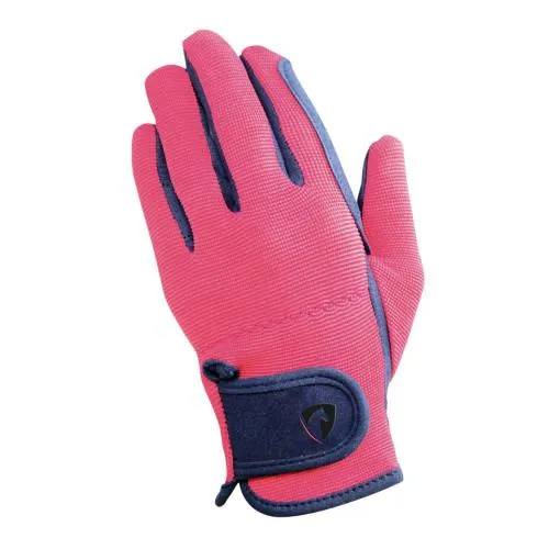 HY5 Children's Two Tone Horse Riding Gloves - Extra Padding & Stretch Fit, Various Sizes, Ideal for Daily Riding, Durable Design