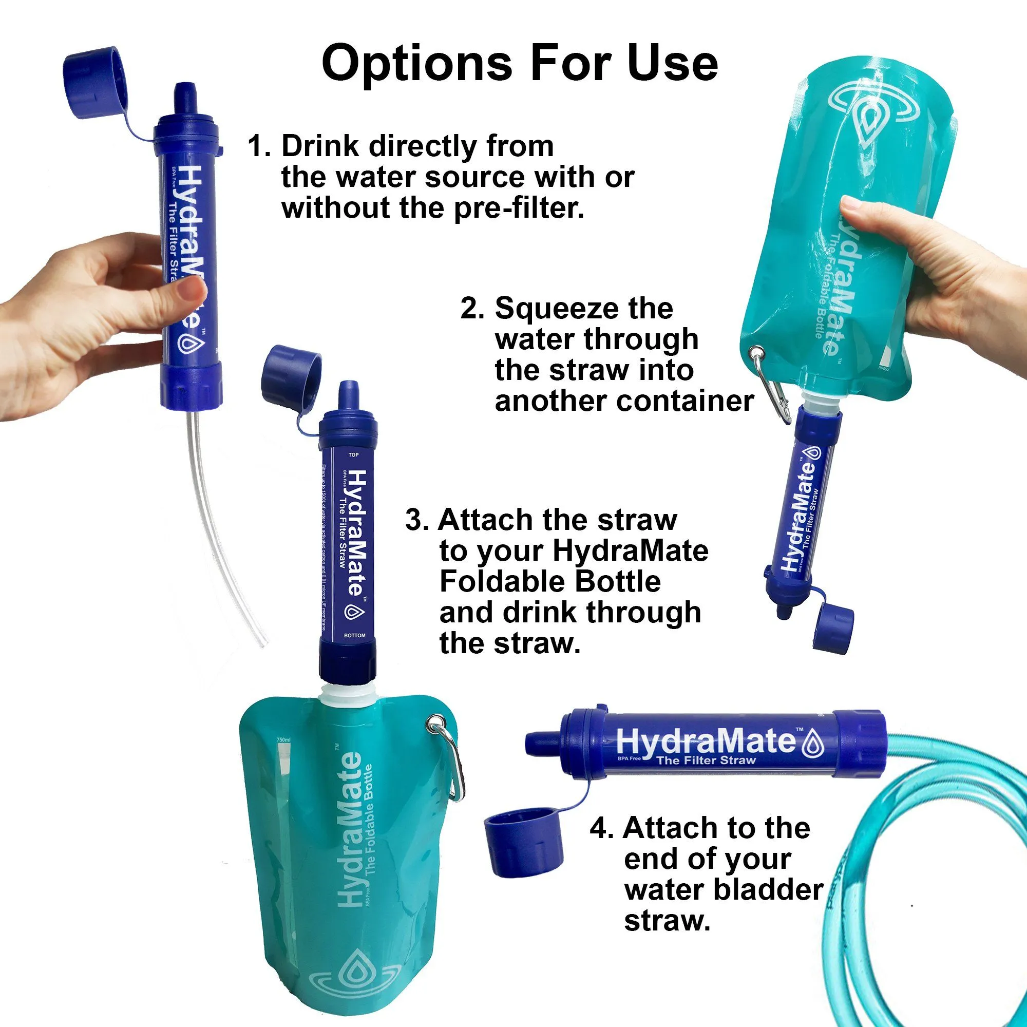 HydraMate Water Filter Straw
