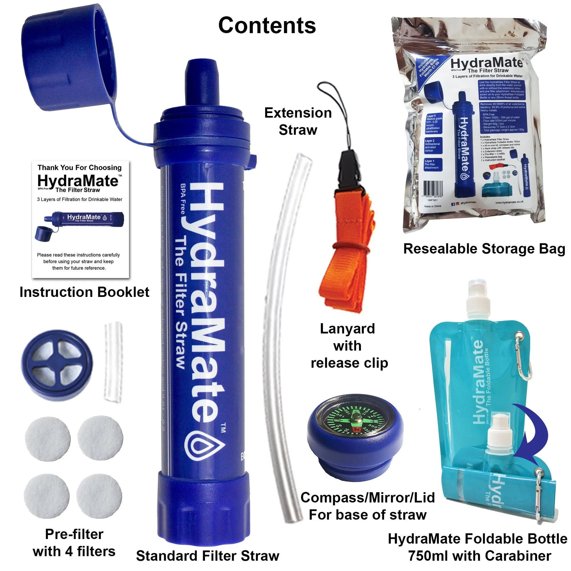 HydraMate Water Filter Straw