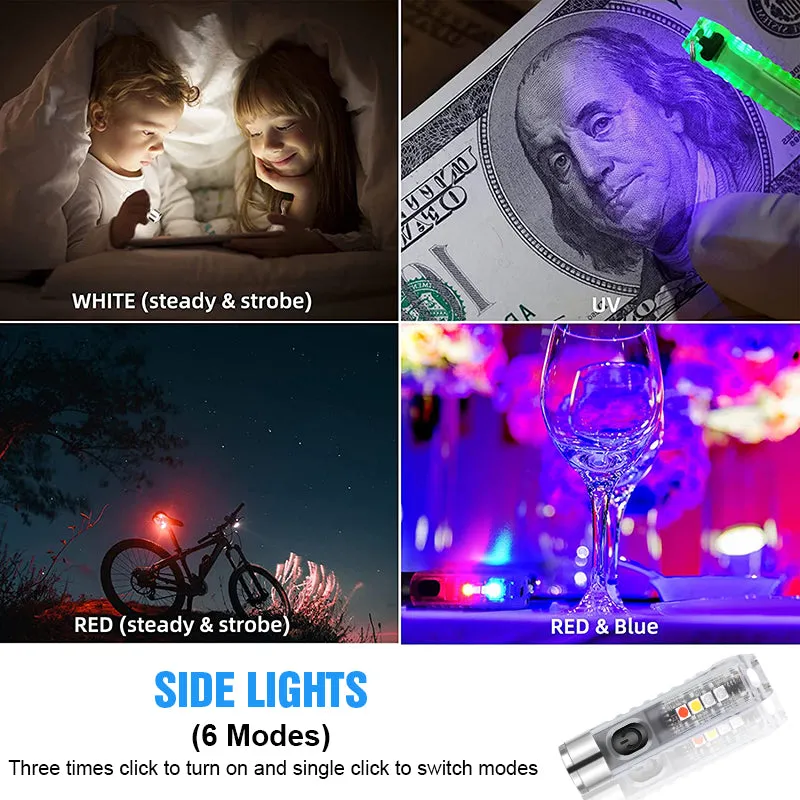 IP65 Mini LED Flashlights USB Rechargeable Keychain Flashlight - Jennyhome