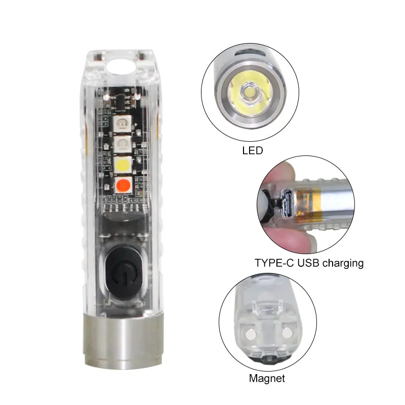 IP65 Mini LED Flashlights USB Rechargeable Keychain Flashlight - Jennyhome