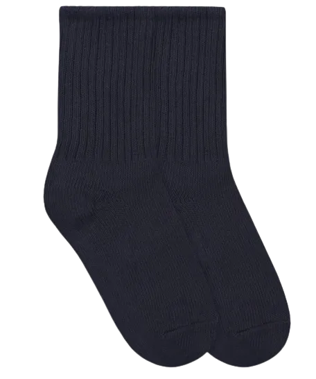 Jefferies Socks School Uniform Rib Crew Socks Navy