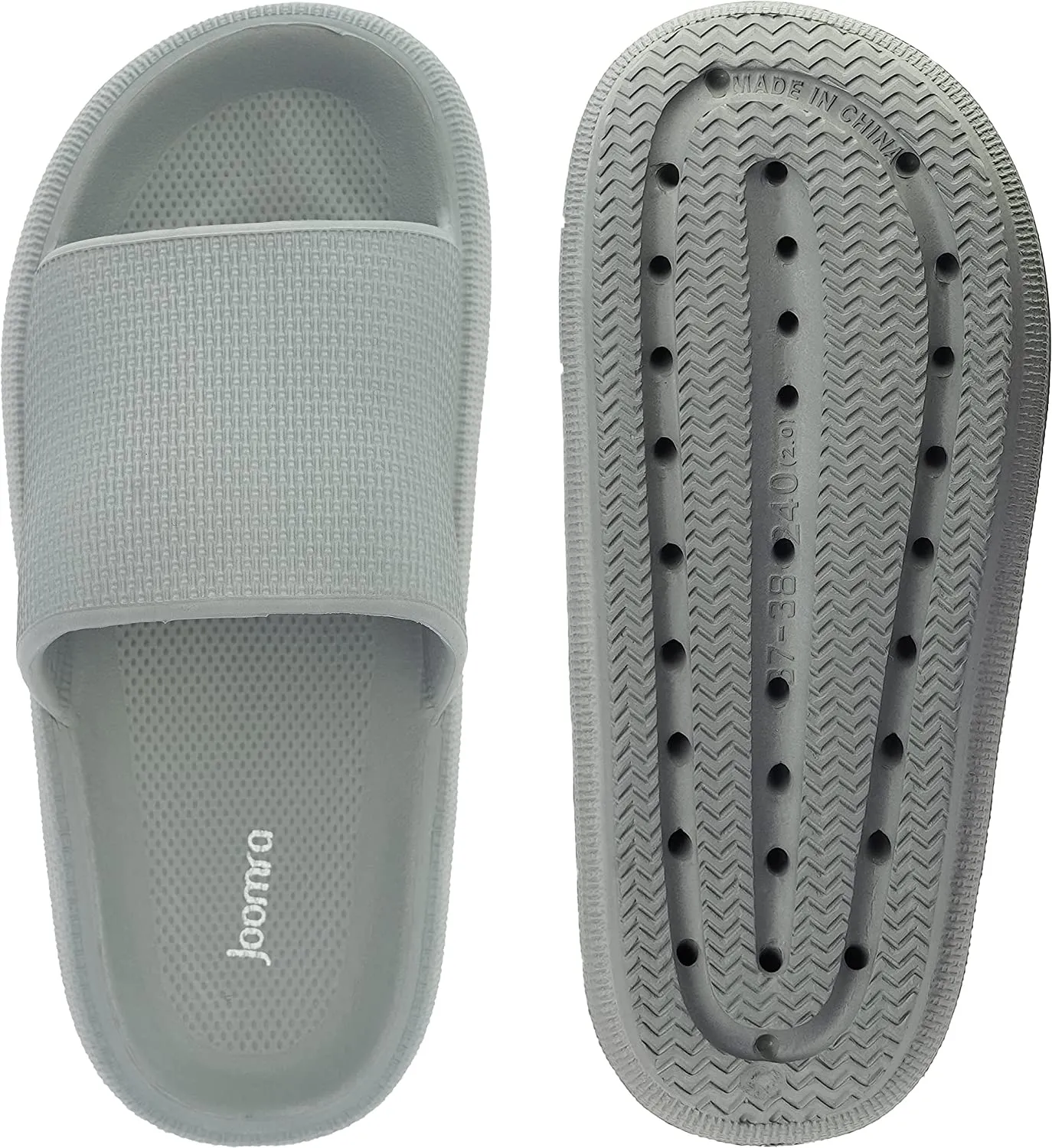Joomra Pillow Slippers for Women and Men Non Slip Quick Drying Shower Slides Bathroom Sandals | Ultra Cushion | Thick Sole