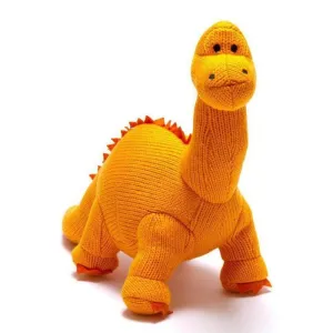 Knitted Diplodocus Soft Toy or Rattle