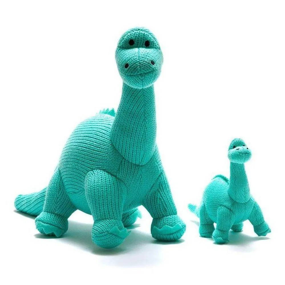 Knitted Diplodocus Soft Toy or Rattle