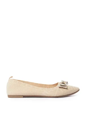 Knitted Flat Shoes Cream
