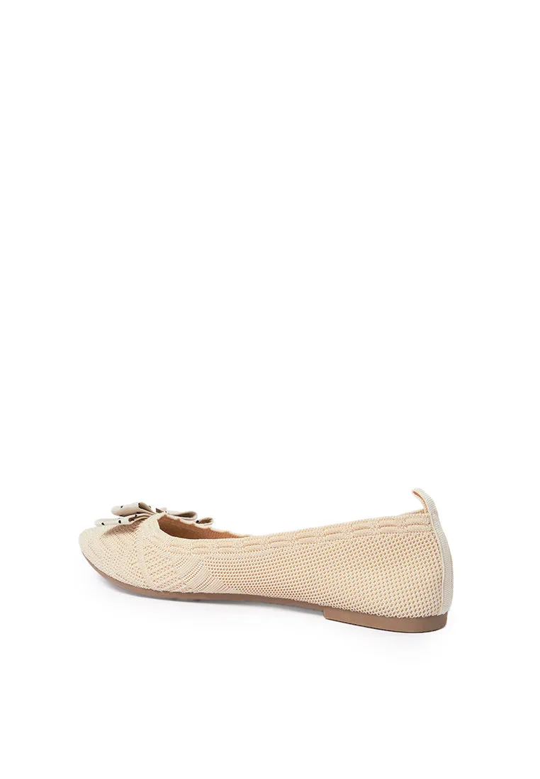 Knitted Flat Shoes Cream