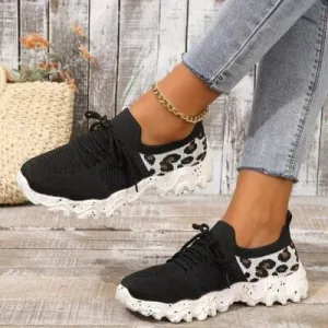 Leopard Mesh Sneakers