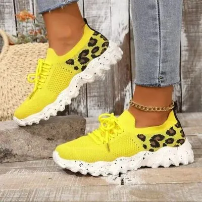 Leopard Mesh Sneakers