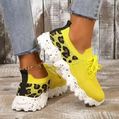 Leopard Mesh Sneakers