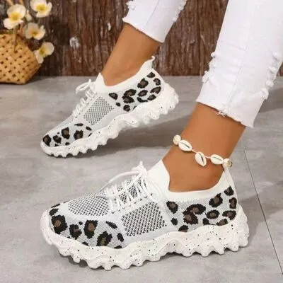Leopard Mesh Sneakers