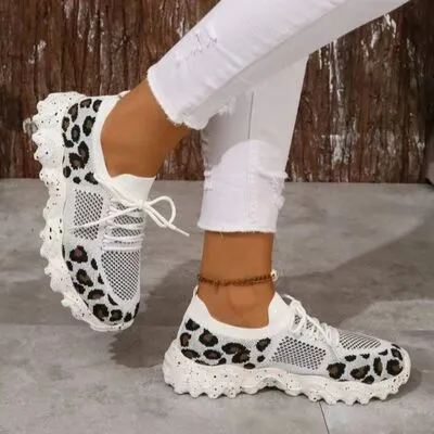 Leopard Mesh Sneakers