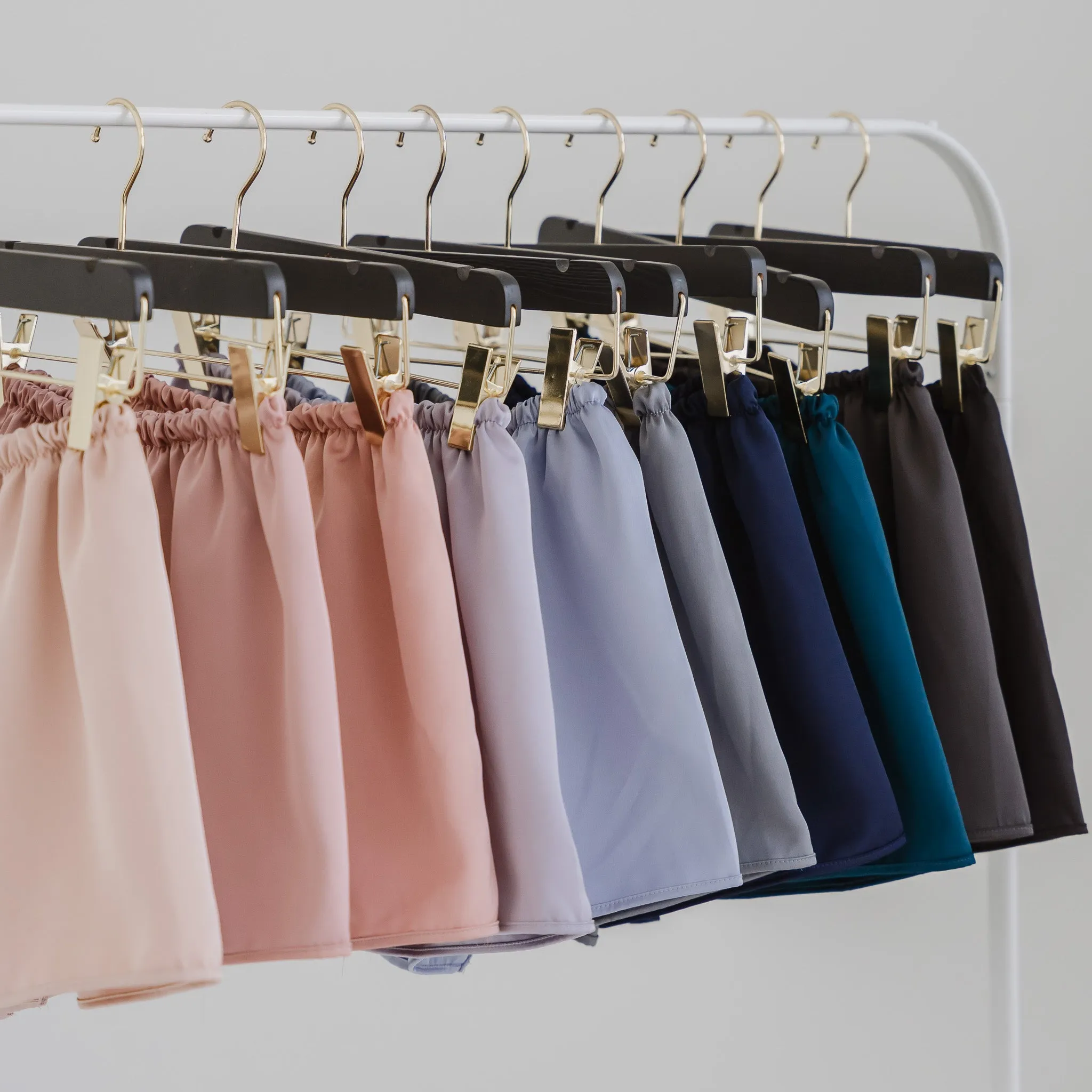Luxurious Cooling Crease-less Satin Shorts in Shimmering Blush
