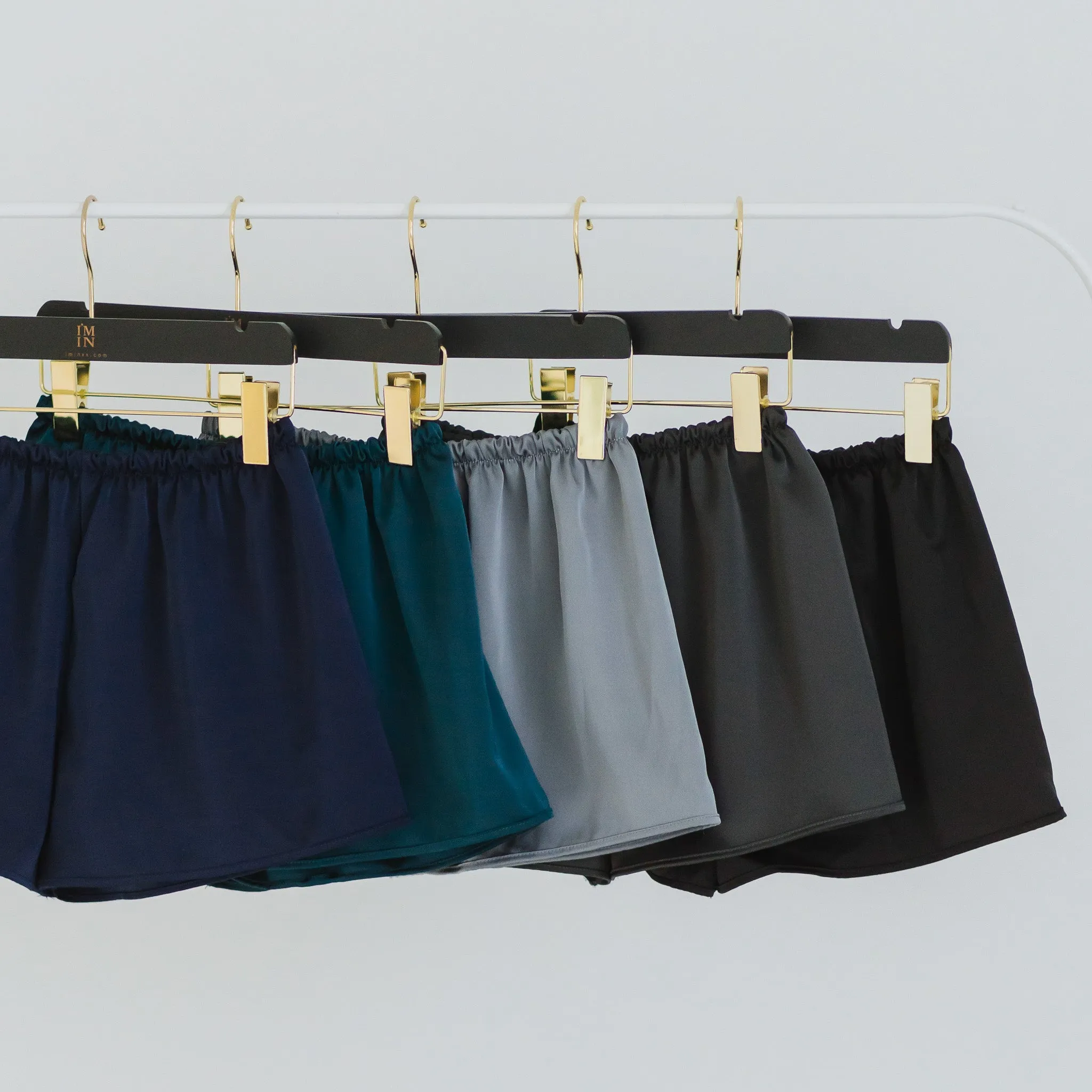 Luxurious Cooling Crease-less Satin Shorts in Shimmering Blush