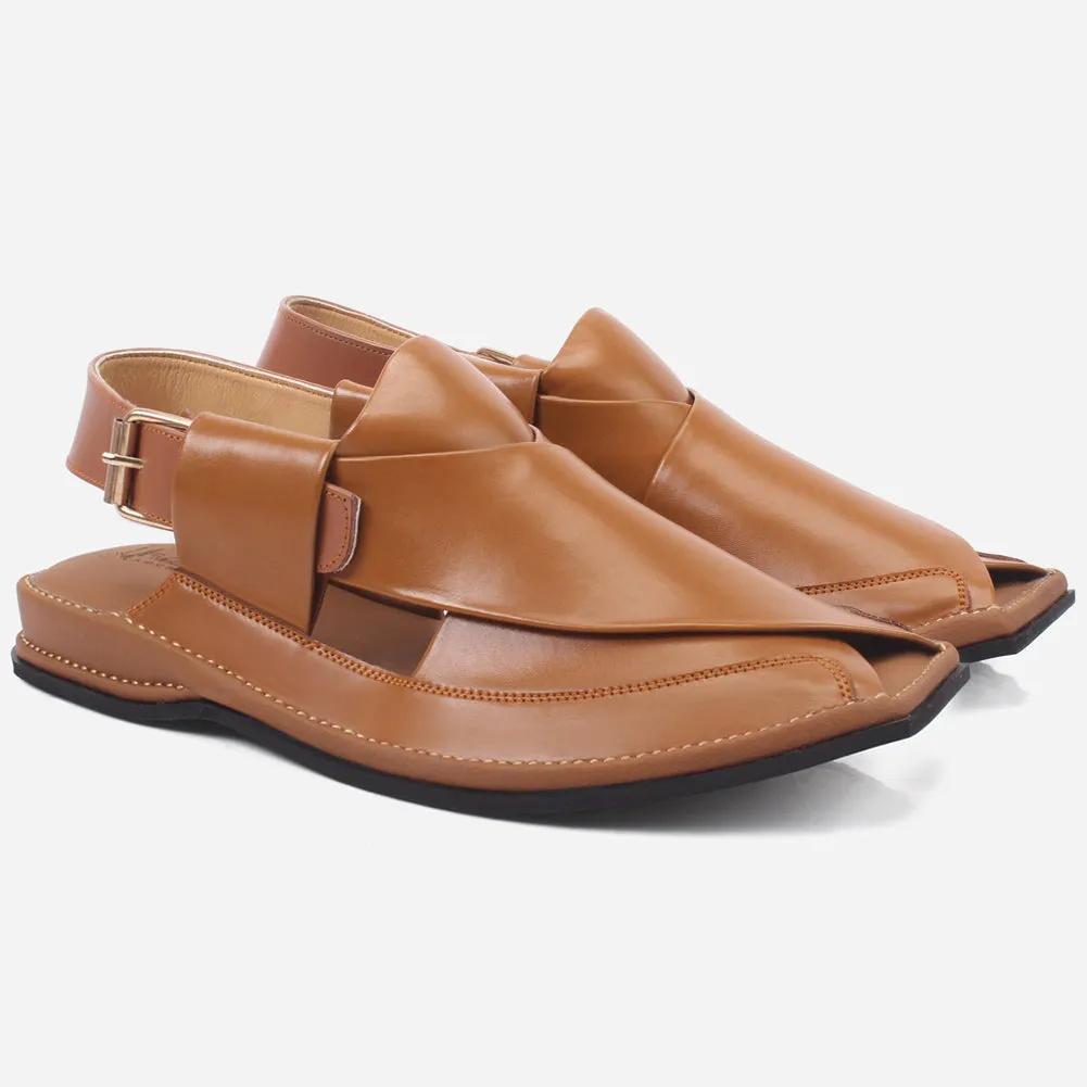 Mens "FARID" Leather Buckled Peshawari Sandals